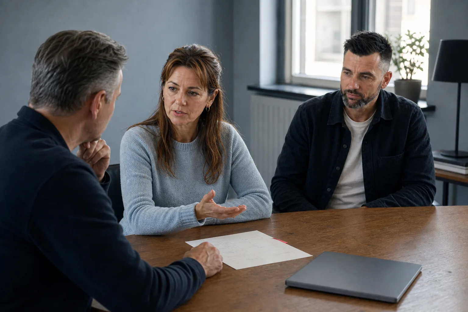 Een medewerker draagt een nieuwe werkwijze over aan een manager